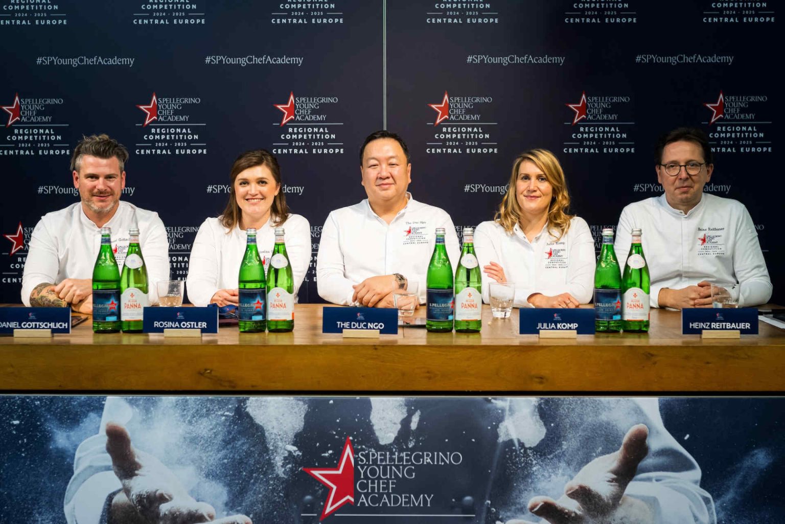 The jury (from left): Daniel Gottschlich, Rosina Ostler, The Duc Ngo, Julia Komp and Heinz Reitbauer © S.Pellegrino