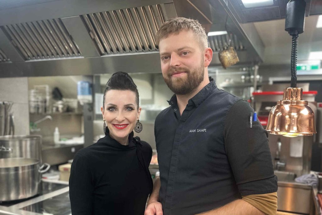 Alexandra Gorsche and Max Sampl, head chef at the Blaue Gans