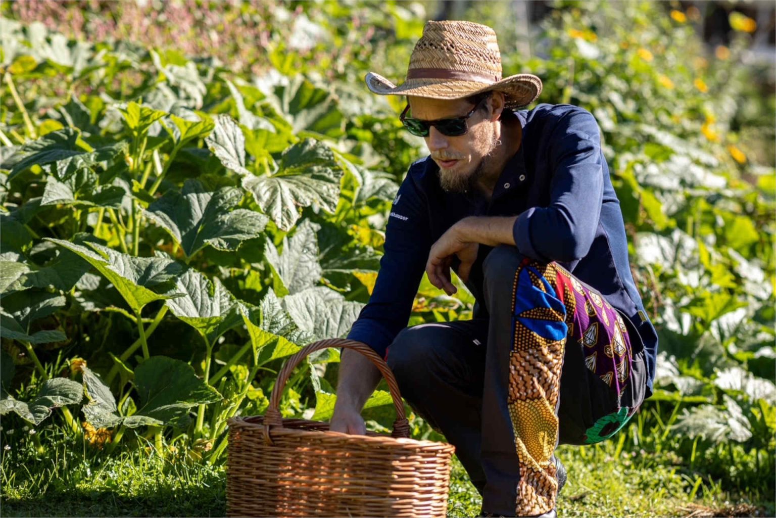 Fankhauser in the permaculture garden © Kirchgasser Photography