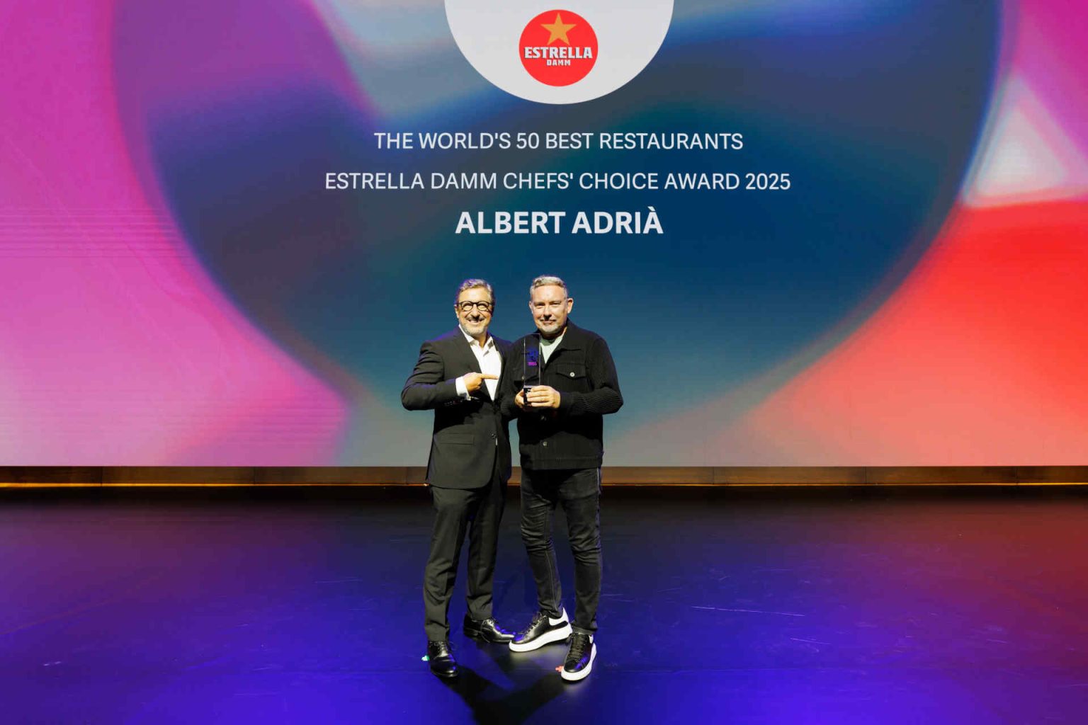 Albert Adrià from Enigma in Barcelona receives the Estrella Damm Chefs' Choice Award 2025 © World's 50 Best Restaurants