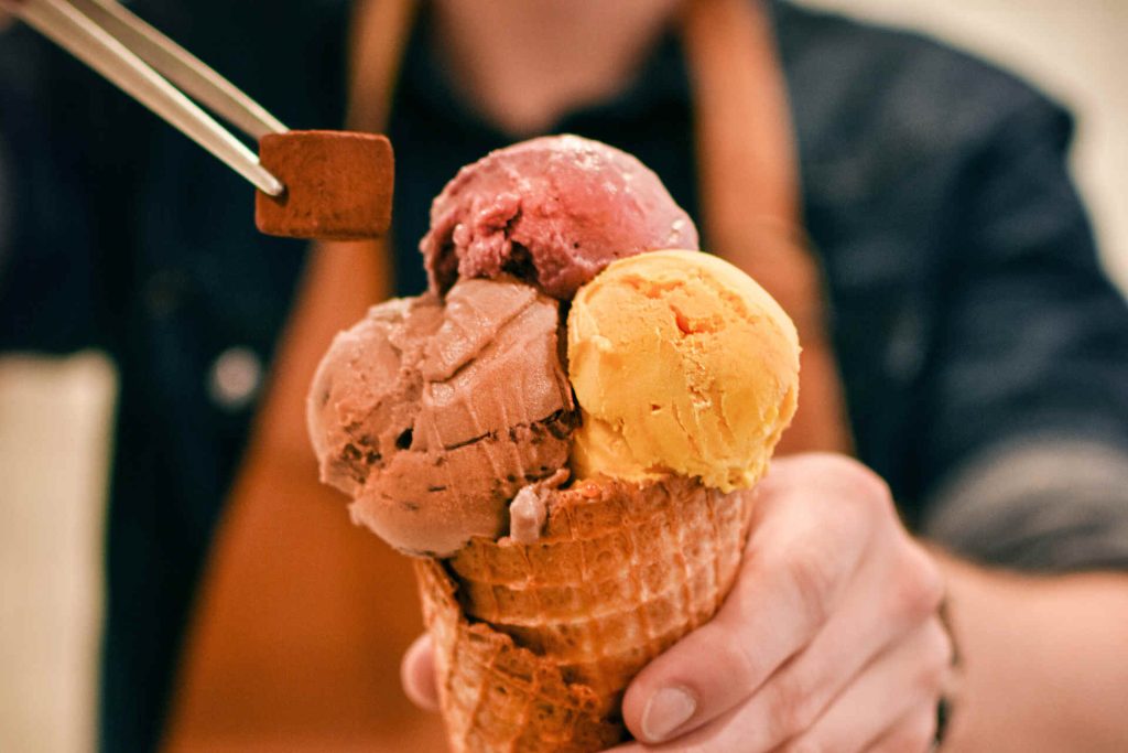 Natural ice cream in a wafer © Goldhelm Schokolade
