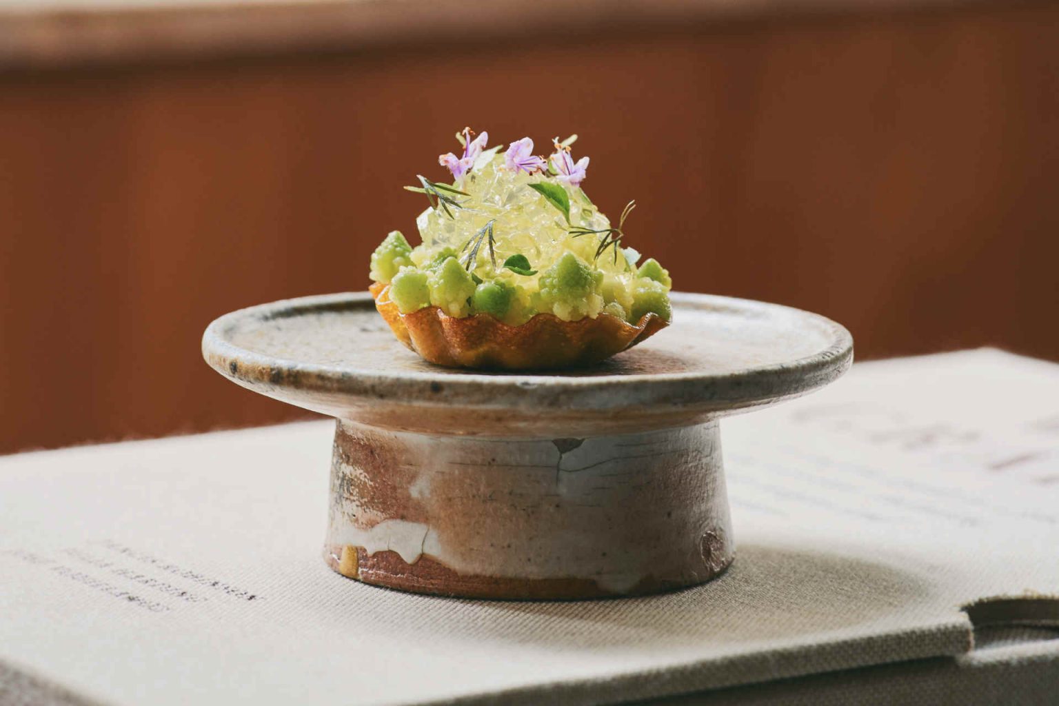 Romanesco tartlet & Thai basil, photo provided